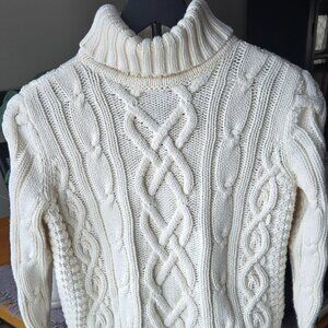 Lands' End Women's Drifter Cable Turtleneck Sweater